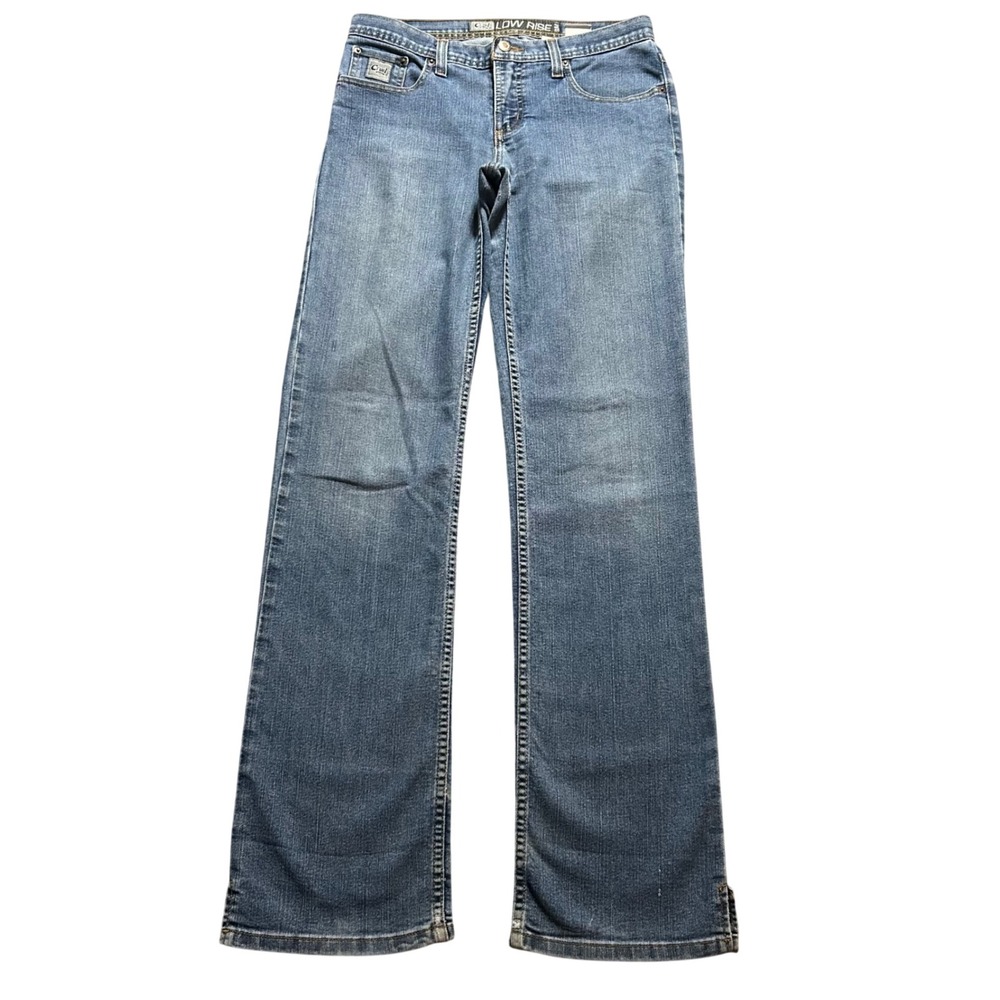 Cruel Girl Low Rise Slim Jeans Women 07 Long Blue Medium Wash Western Stretch